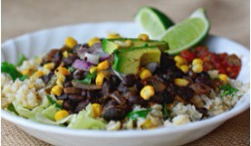 Fresh & healthy black bean burrito bowls 