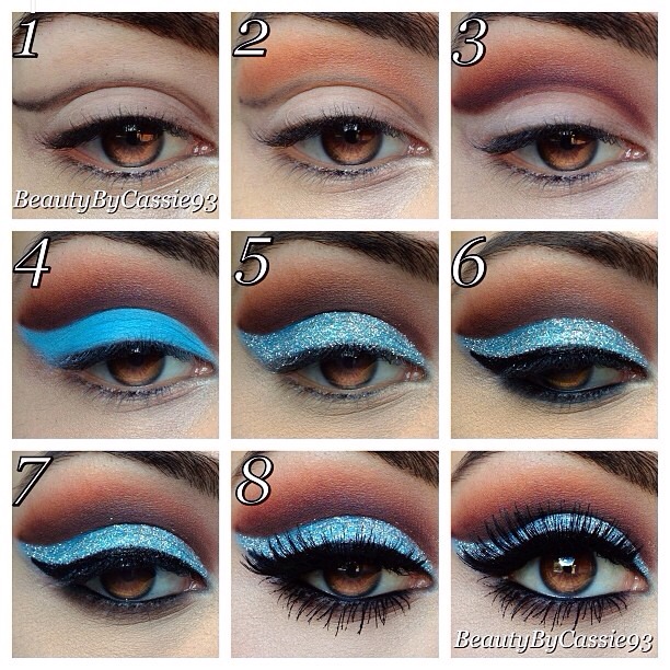 Blue and Brown Makeup Tutorial !Wow !!You Must See It!!!!!