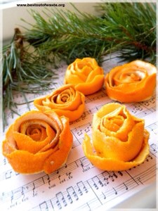 For a peel flower, cut orange in circular manner and dry them for a some time.some dryness give them a perfect binding.