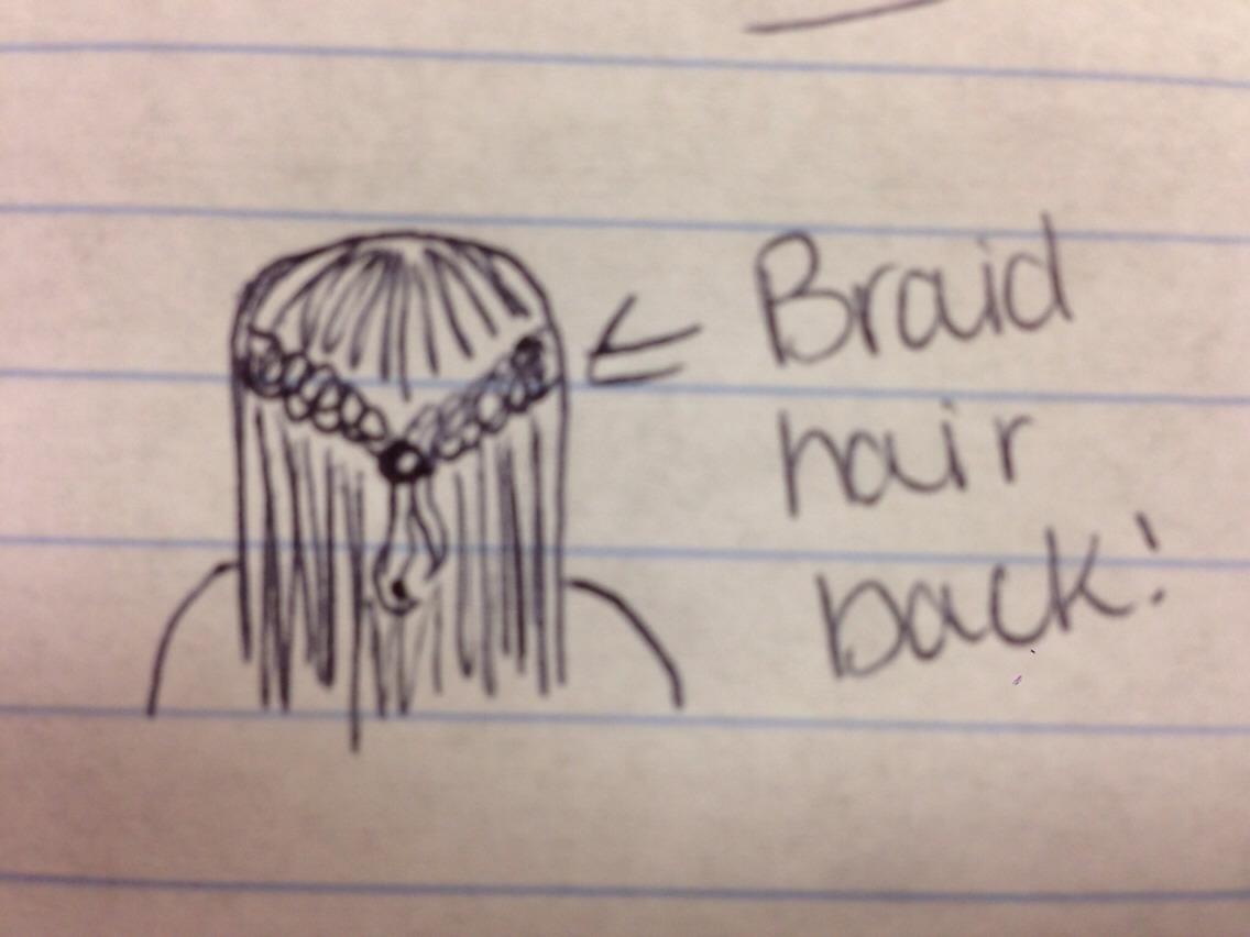 You can also braid your hair back! I usually do this because my hair is so puffy and frizzy, but braiding it back makes it look more neat.