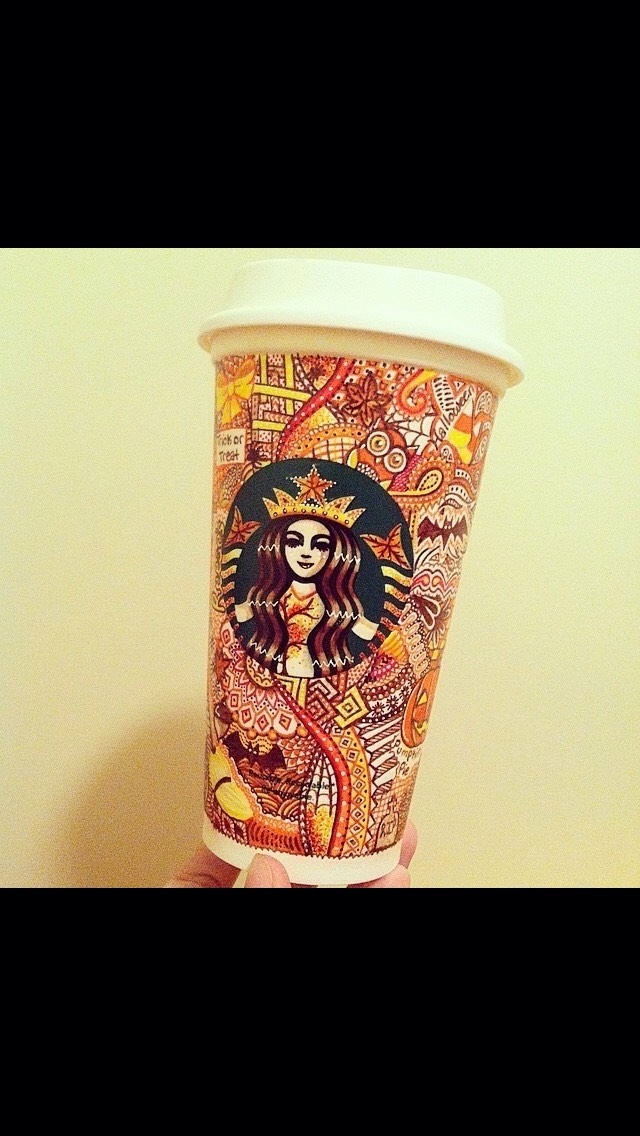 💕Creative Starbucks Cups Art💞