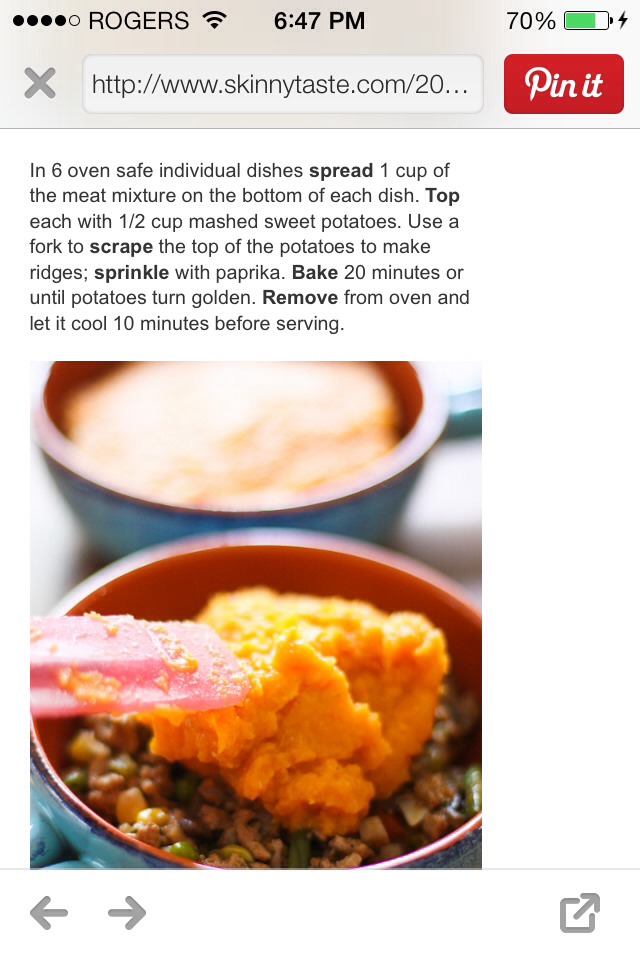 Sweet Potato Turkey Shepherds Pie