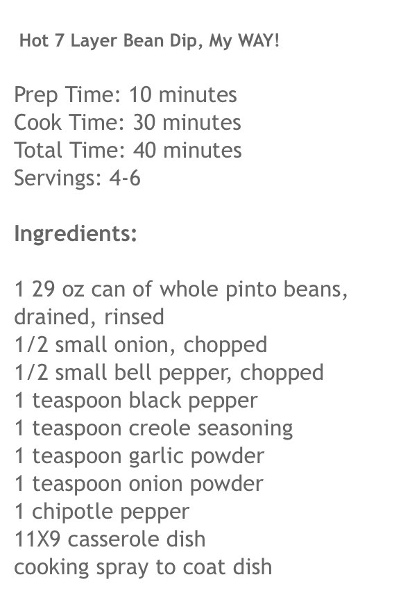 Hot 7 Layer Bean Dip. 