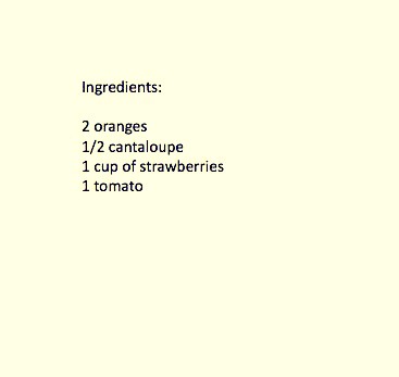 Juice the 2 oranges and combine juice with other ingredients. Blend over ice.