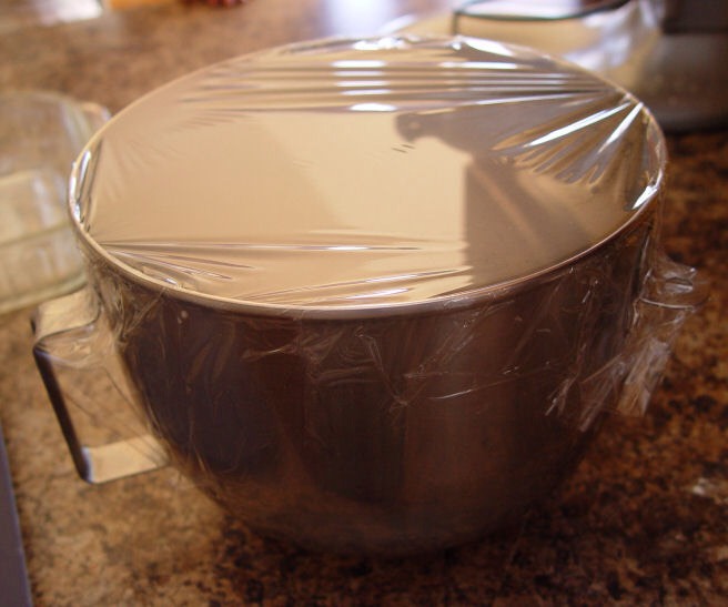 6. Cover with plastic wrap and let sit for 5 minutes. You need the plastic wrap to trap the heat.
