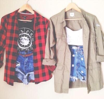 Denim shorts + tank top + any button down shirt = Perfect Casual