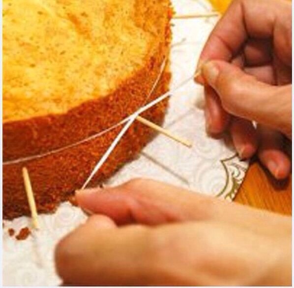 Use unscented dental floss to get a clean cut on cakes