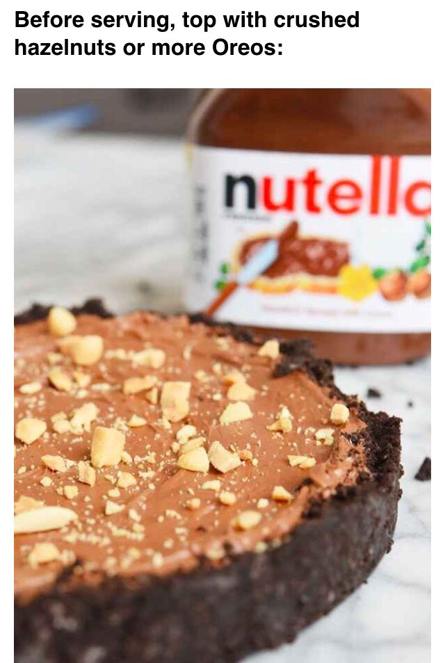 "No-Bake Nutella Pie With Oreo Crust" Yummy!