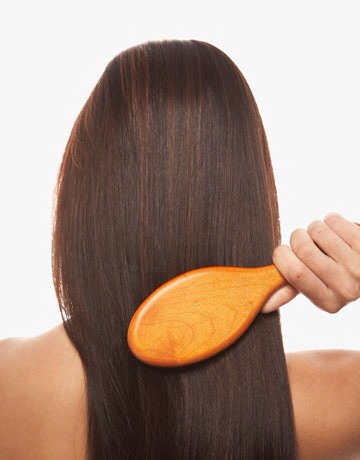 First you need to brush your hair completly .