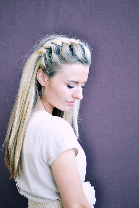 Half Upside French Braid Hairstyle. Step By Step. 😍