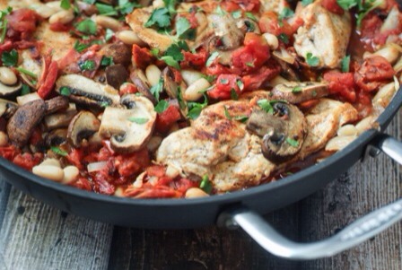 Chicken Breast Tomato & Mushroom Pasta 