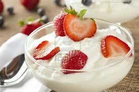 Eat plain greek yogurt for a source of protein, and top it with some fresh fruit. There are so many things you can do with greek yogurt; frozen greek yogurt pops, oatmeal topped with greek yogurt, greek yogurt smoothie, greek yogurt with granola, greek yogurt instead of mayo, and many more!