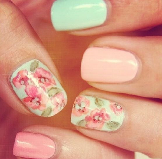 #springforward Pretty Pastel Nails