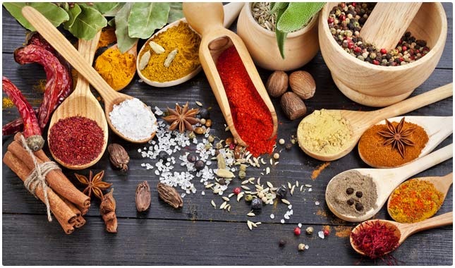 Spices:
Some examples: Mustard seed will spice up your entree and get your metabolism going, and ginger can help with your digestion. Ginseng can boost up your energy, and black pepper can help burn calories. Turmeric can help break up fat.
