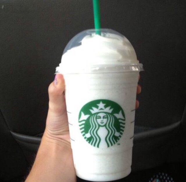 Cake Batter Frappuccino-
start with a vanilla bean Frappuccino
add extra almond flavoring
that's it:)