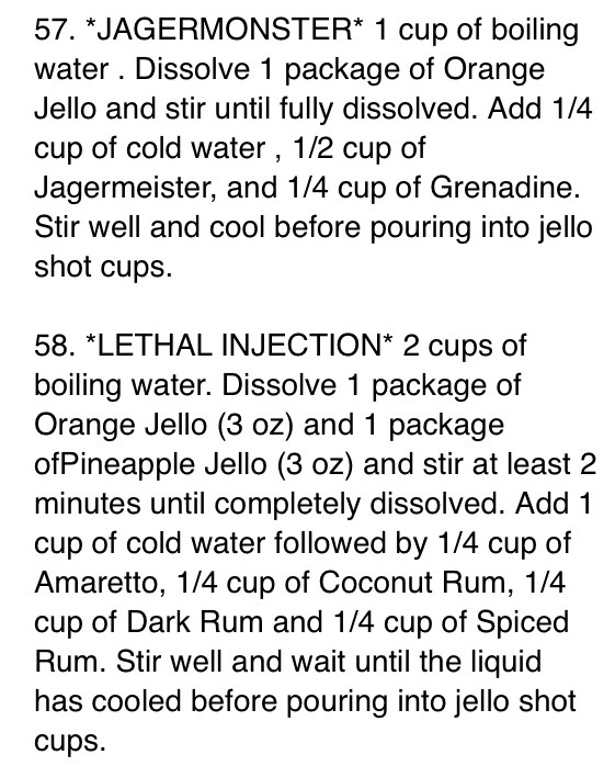 70 Different Jello Shot Recipes. Lots With Jägger!