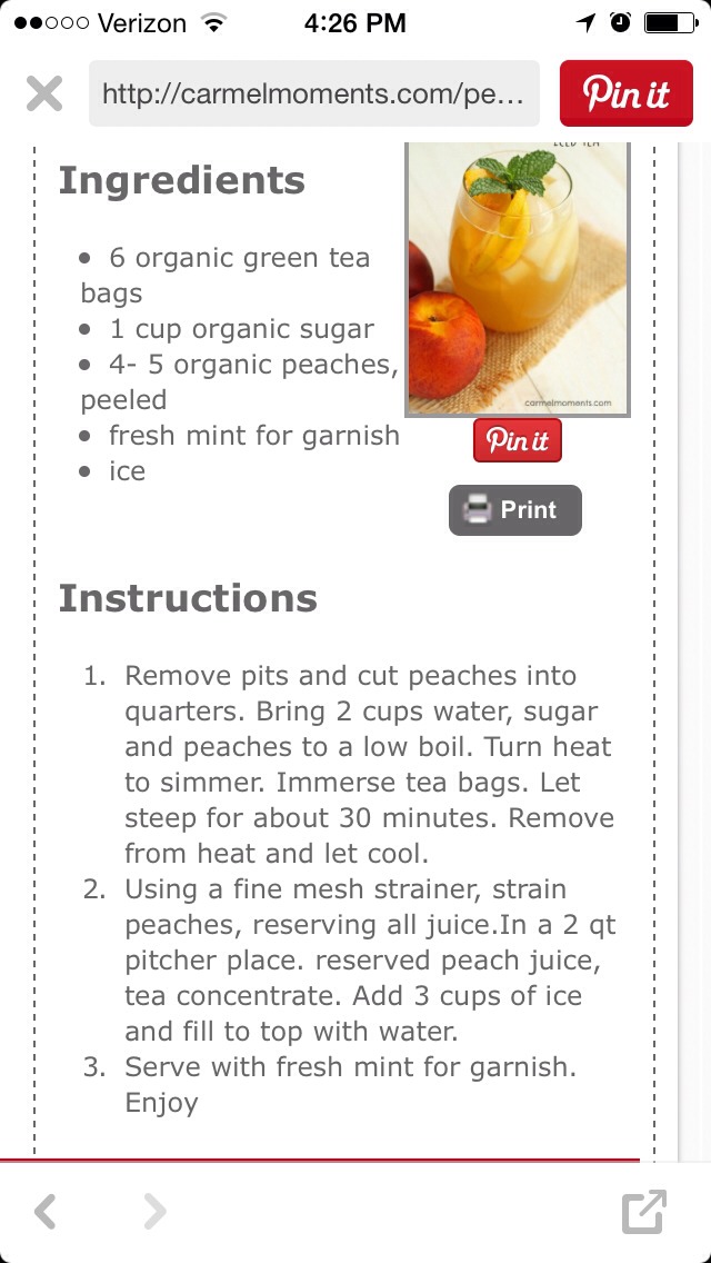 Peach Green Tea