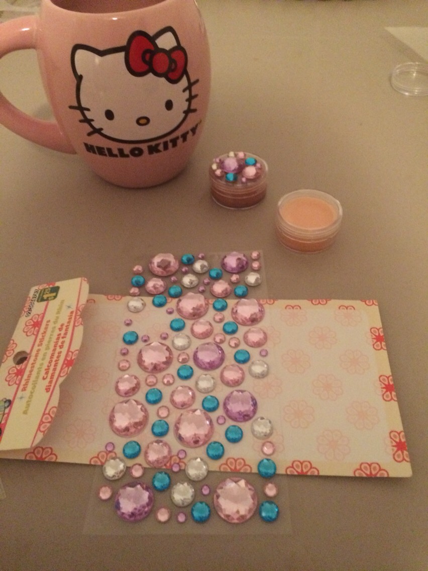 It's now Time for decorations!! I bought all these little diamonds at my local dollar store!!