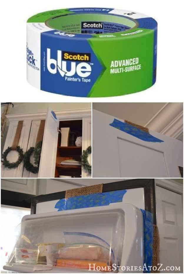 Tape behind cupboards and doors