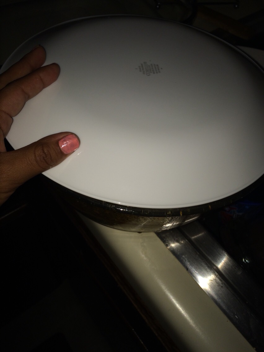 after its has been in the fridge the next day , put a plate on top and flip