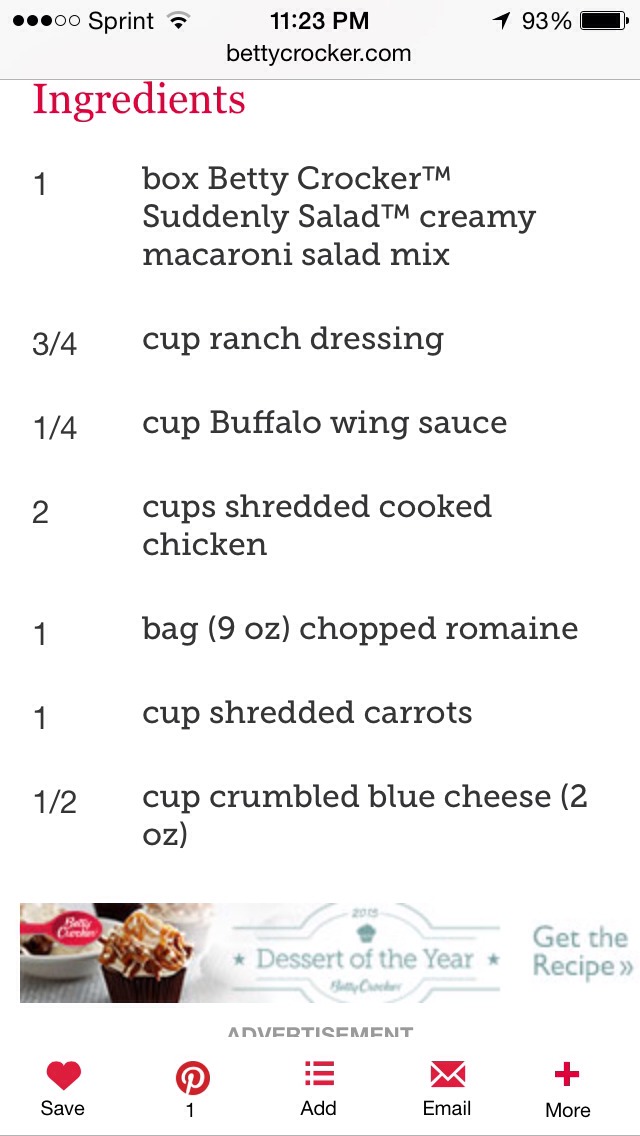 Buffalo Chicken Pasta Salad
