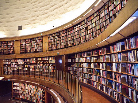 A library is often huge . When you go to a library , pick a shelf that you like most of the books in it . When you finish all the books there , just take another shelf and so on .