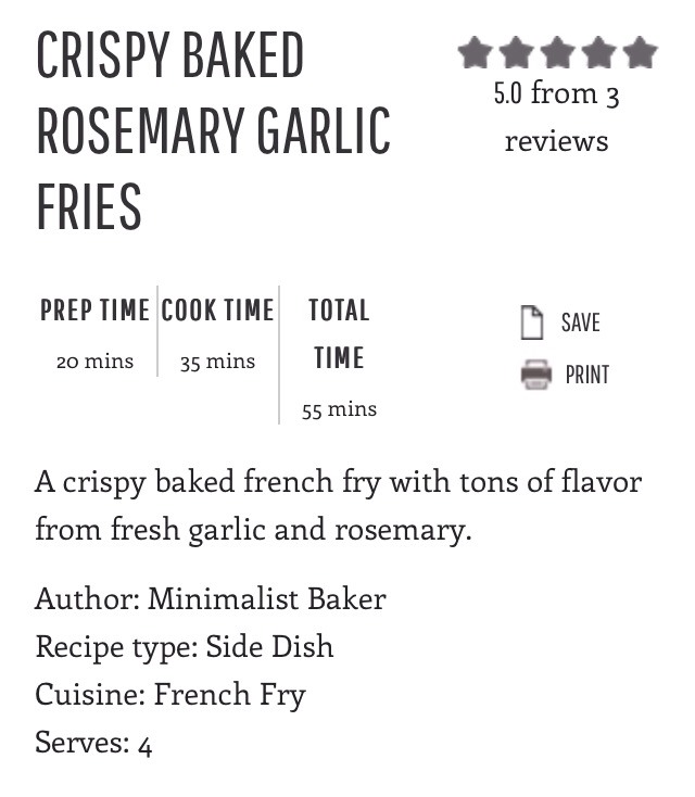 CRISPY BAKED ROSEMARY GARLIC FRIES 😍