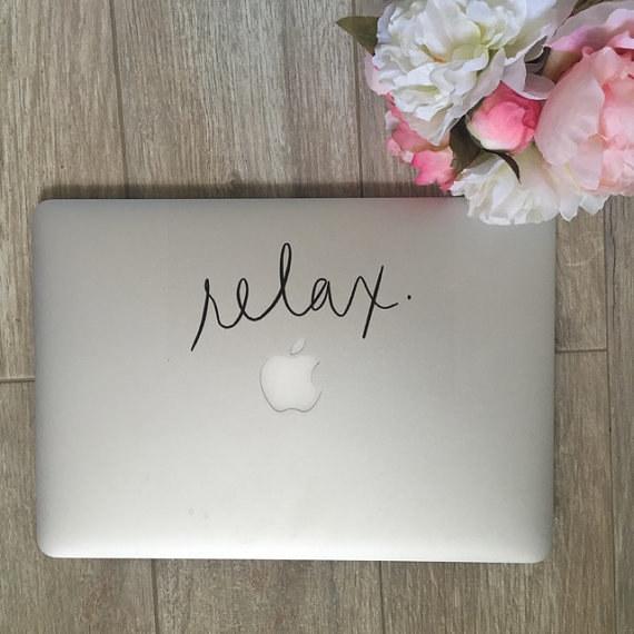This laptop decal.A reminder for both before you start work and after you finish. By Moon And Star Co, 