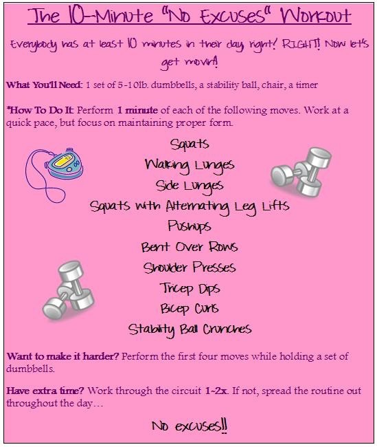 Need A Quick Workout!? Mommy On The Go!? Here's Some 10 MIN Workouts!! 