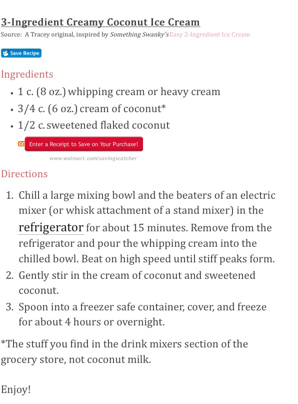 3 Ingredients Coconut Ice Cream 