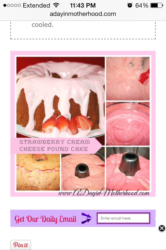 Strawberry Cream Cheese Pound Cake