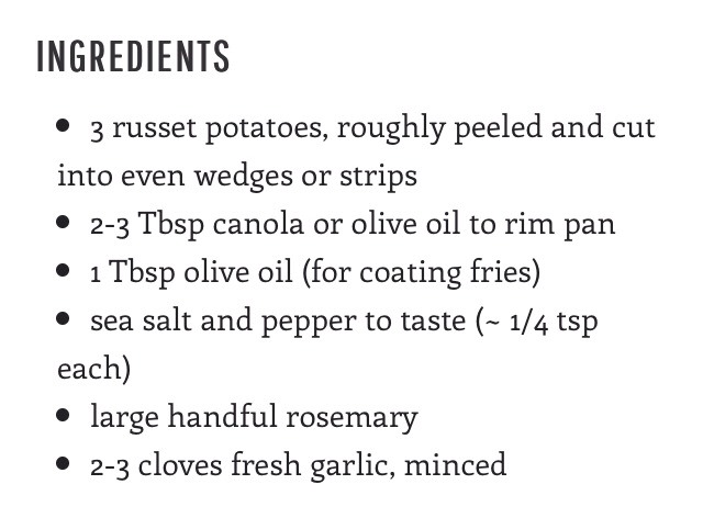 CRISPY BAKED ROSEMARY GARLIC FRIES 😍
