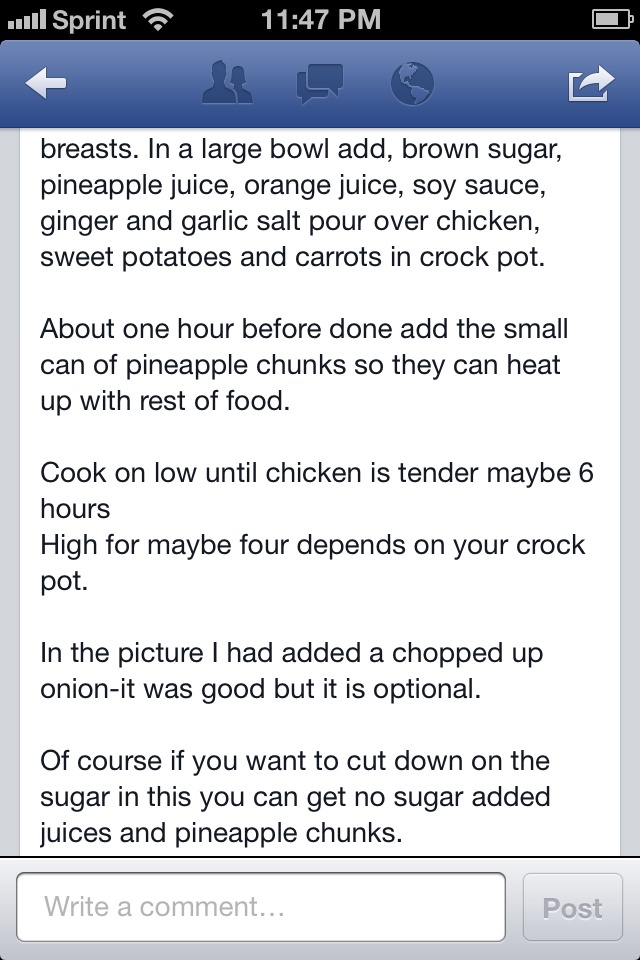 Crockpot Pineapple Chicken With Sweet Potatoes And Carrots
