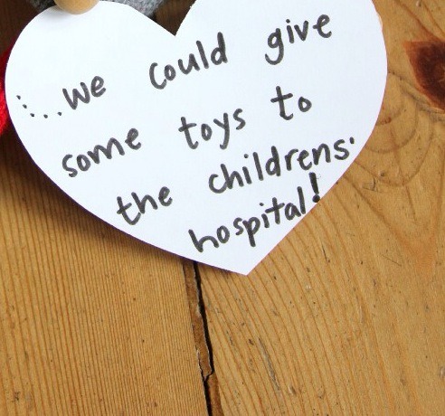 Think of others: pose your elf with stationary and a note about the meaning of kindness. Have them write a holiday letter of kindness for a loved one.

Think of helping: there are homeless shelters, good banks, and soup kitchens in very city. Pose elf with note on doing something nice for them. 
