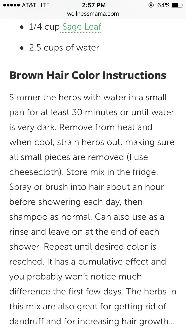 Natural Hair Color Recipes