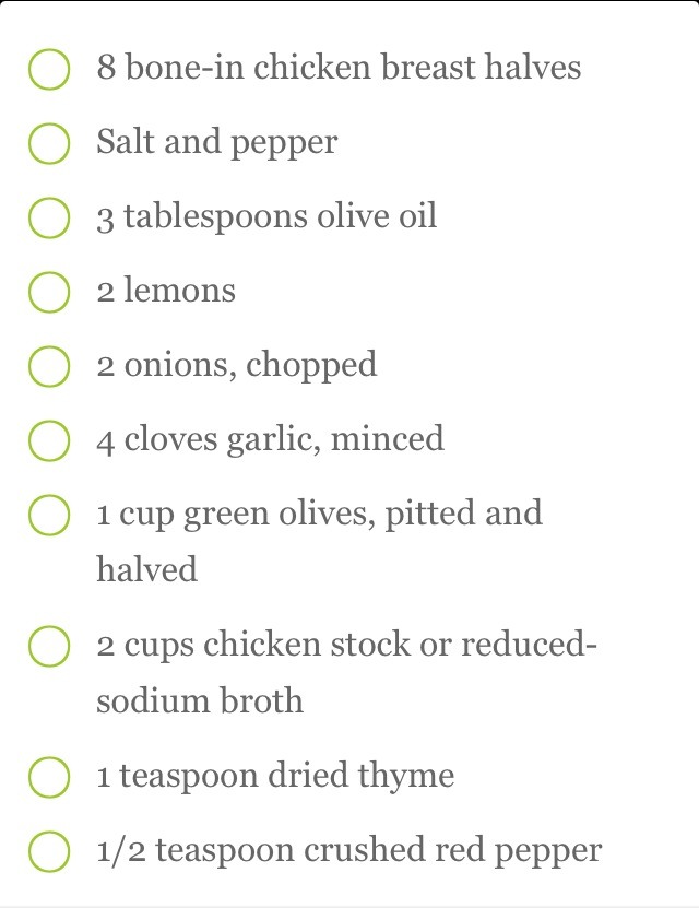 Lemon And Olive Chicken Recipe