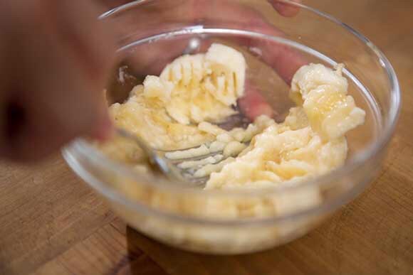 Get 1 banana and smash it up into a paste-like substance.