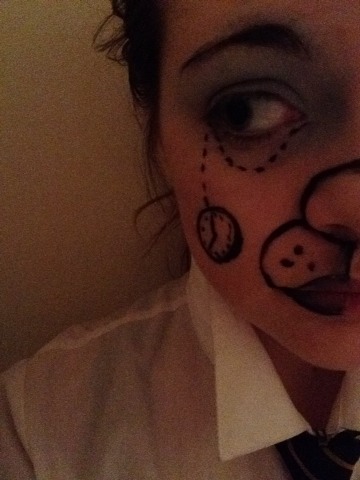 Alice In Wonderland: White Rabbit Half Face Face Paint.