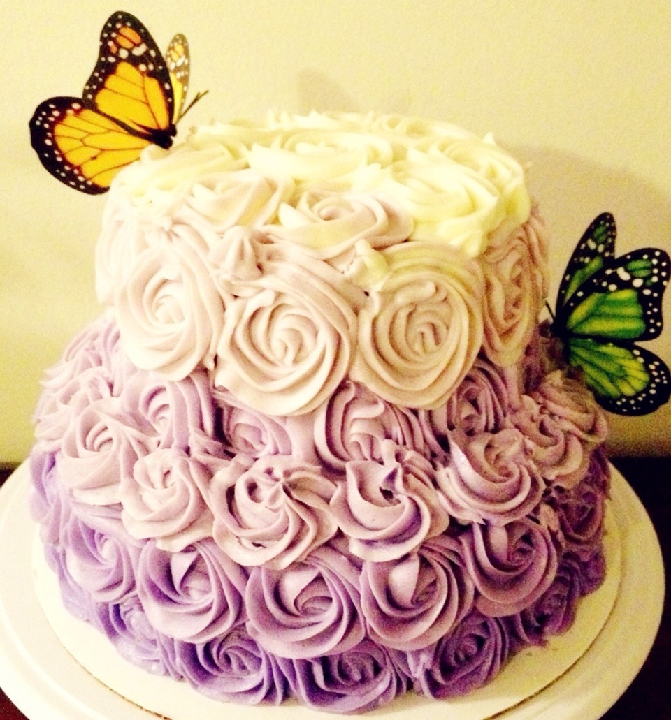 Butterfly bloom cake 