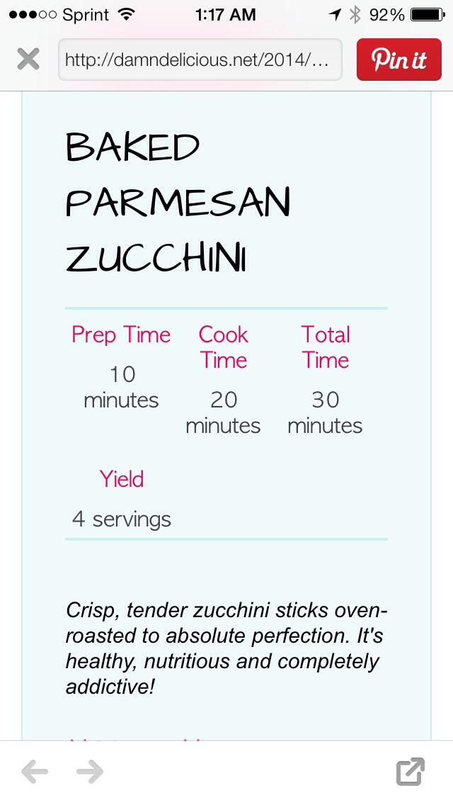 Baked Parmesan Zucchini