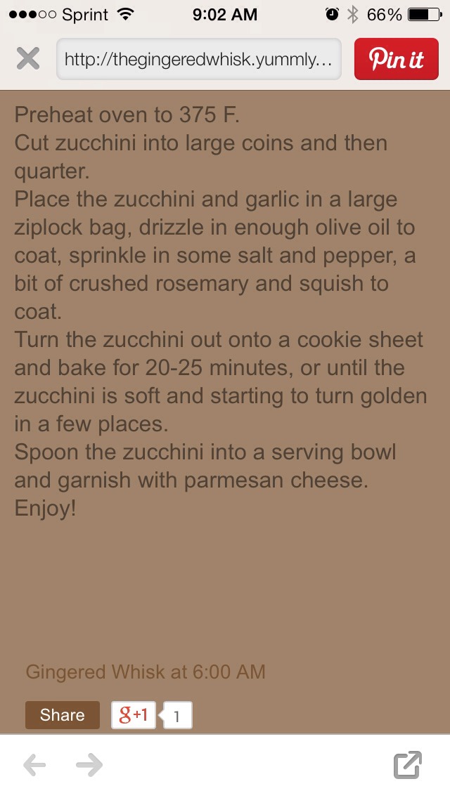 Garlic Roasted Zucchini...