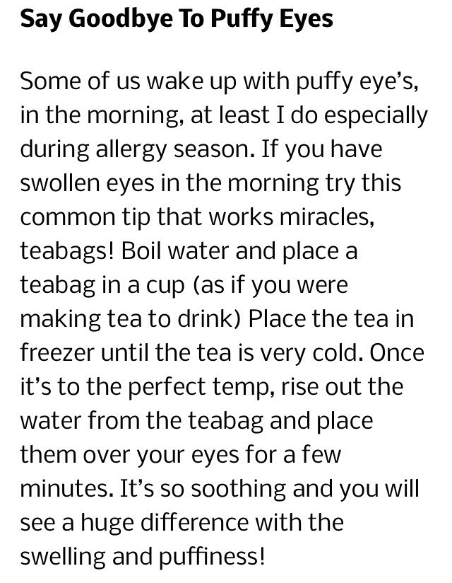 ✨💥5 Tips To Eliminate Puffy Eyes💥✨👍