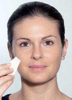 Blend down/pat/buff in your foundation. Never blend up because it will make the little hairs on your face stand out.