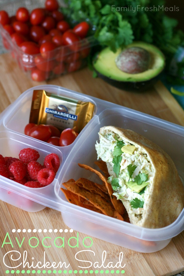 
I had some extra  Healthy Avocado Chicken Salad leftover to  pack for lunch the next day in my EasyLunchBox. Score!

http://www.familyfreshmeals.com/2013/05/healthy-avocado-chicken-salad.html
