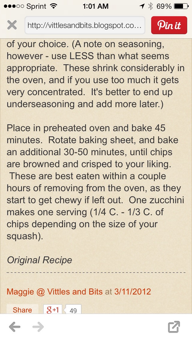 Baked Zucchini Chips...