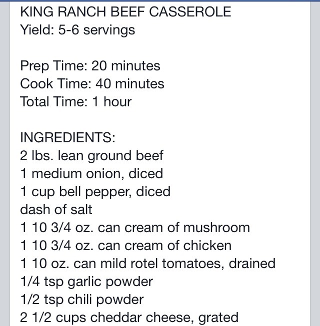 King Ranch Beef Casserole