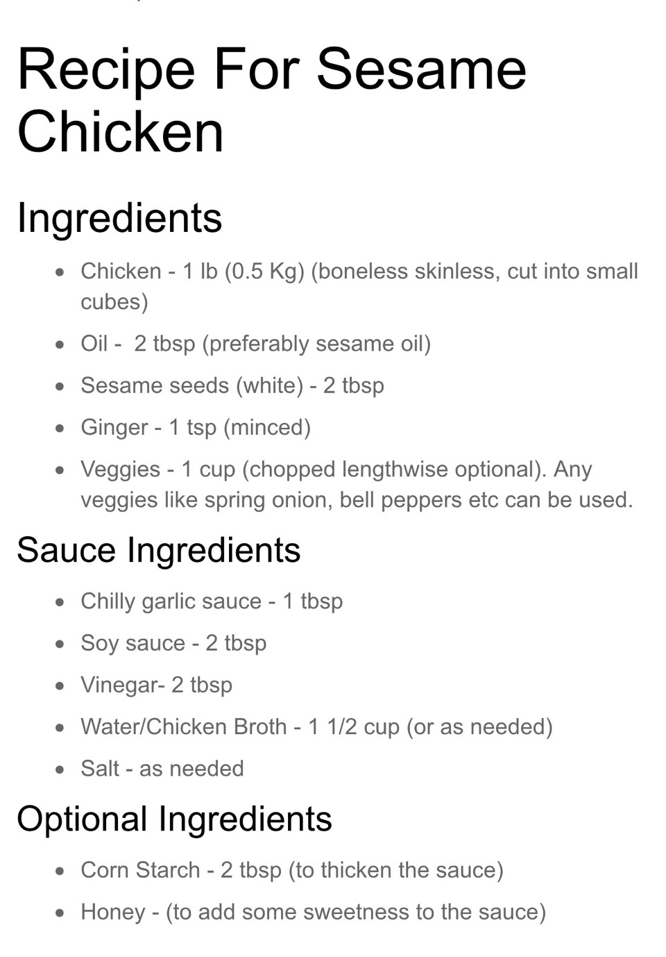 Sesame Chicken
