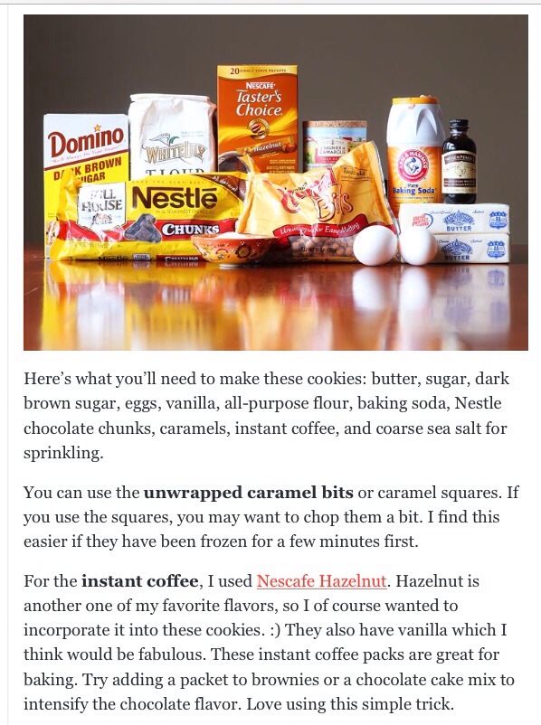 " Brown Butter Salted Caramel Mocha Cookies"๐