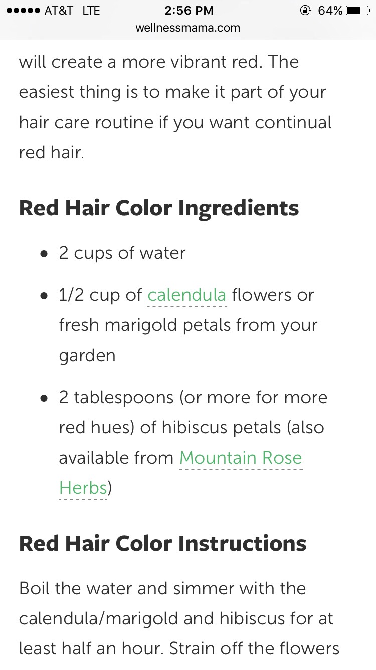 Natural Hair Color Recipes