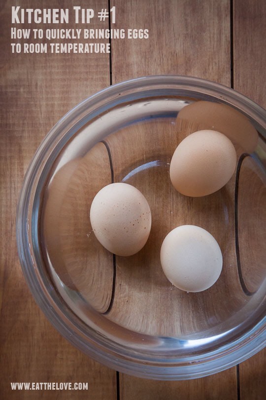 Note: Eggs must be at room temperature for the proteins to unwind enough to support the cake's crumb. Either set the eggs out on the counter for 15 minutes or submerge them in their shells in a bowl of lukewarm (not hot) water for 5 minutes before using.